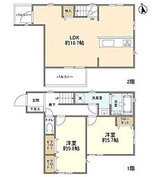 KoletTerrace下落合 #02 1階2LDKの間取り