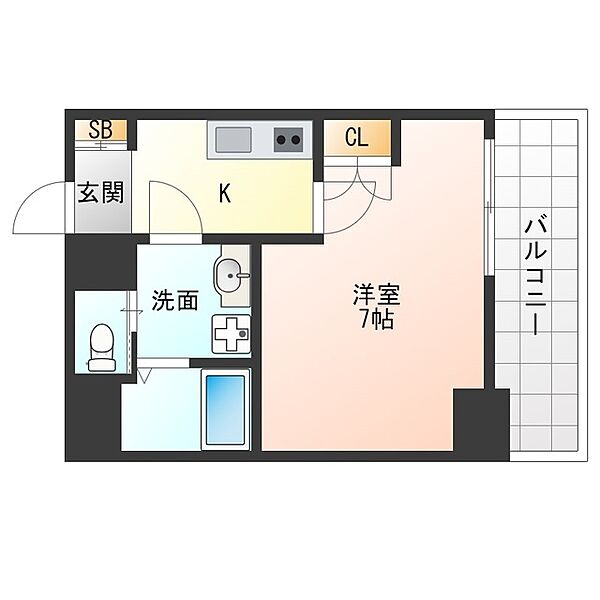 大阪府大阪市福島区福島１丁目(賃貸マンション1K・4階・22.75㎡)の写真 その2