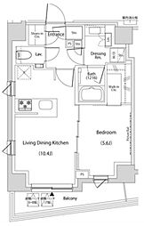 ザ・パークハビオ文京目白台プレイス 1LDKの間取図画像
