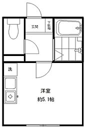 Kalio妙蓮寺 1階ワンルームの間取り