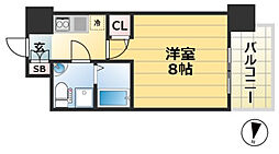 セレニテ三宮プリエ 10階1Kの間取り