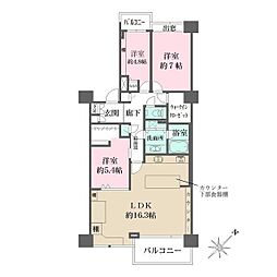 新百合ヶ丘パークハウス 3LDKの間取図画像