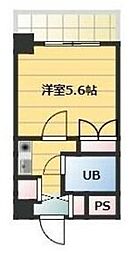 R FIELDS KAWAGUCHI 5階1Kの間取り
