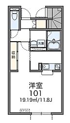 レオネクストフジハイム 1Kの間取図画像