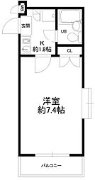 日興パレス目白 1Kの間取図画像