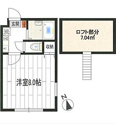 JR横浜線 橋本駅 徒歩12分の賃貸アパート 1階1Kの間取り