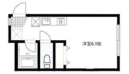 TKJハウスI 1階ワンルームの間取り