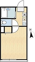 ラフィネ竹の塚 2階1Kの間取り