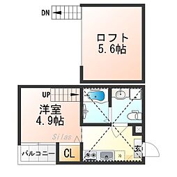 ハーモニーテラス豊後橋町A 1階1Kの間取り