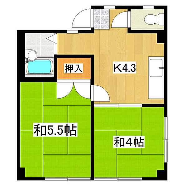 岩井マンション 303｜東京都江戸川区南小岩３丁目(賃貸マンション2K・3階・29.76㎡)の写真 その2