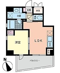 フレックスタワー横浜野毛 1LDKの間取図画像