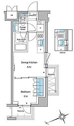 ルフォンプログレ中野坂上 1DKの間取図画像