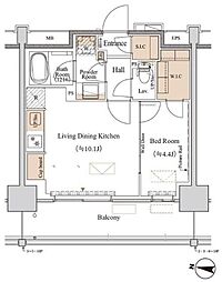 ブランシエスタ木場 1LDKの間取図画像