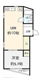 Tubaki Corpo 3階1LDKの間取り