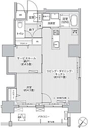 グランデュール富士 1SLDKの間取図画像