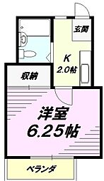ホワイトハイム 1Kの間取図画像