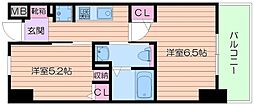 エステムプラザ大手前エヴァース 1LDKの間取図画像