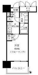 フォンテーヌ芝浦 1Kの間取図画像
