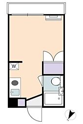 パークサイド若林 2階ワンルームの間取り