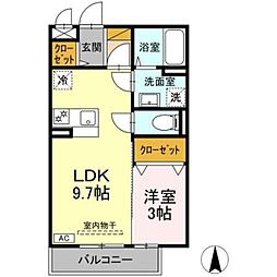 ブランコート1 1LDKの間取図画像
