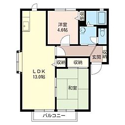 ポアロ金森 2LDKの間取図画像