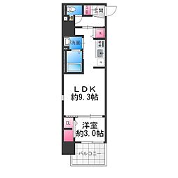 ArtizA堺 2階1LDKの間取り