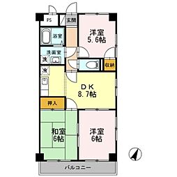 シティパル瑞江 4階3DKの間取り