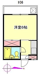 ビーチハイム 1Kの間取図画像