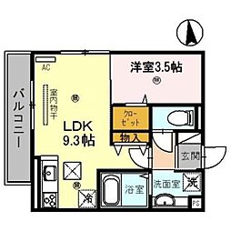 ノヴァ・グランデ 3階1LDKの間取り