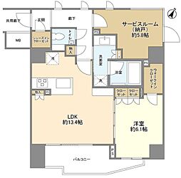 クレイス月島キャナルフロント 1SLDKの間取図画像