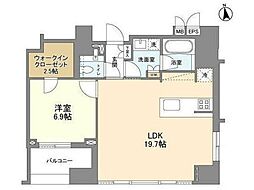 ラサンテ麻布十番 16階1LDKの間取り