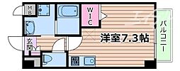 ガーデンクォーツ摂津正雀 ワンルームの間取図画像