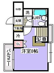 ローズマンションA31番館 ワンルームの間取図画像
