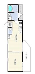 INOVE二子新地 4階1LDKの間取り