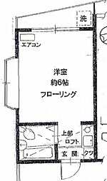 ハイツサイトウ 2階ワンルームの間取り