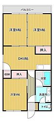 平野川ハイツ 3DKの間取図画像