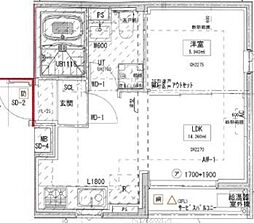 ダリア横浜 1LDKの間取図画像