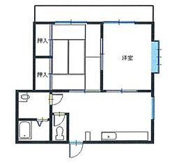 第2市川ハイツ 2DKの間取図画像