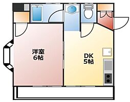 コンフォート88 1DKの間取図画像