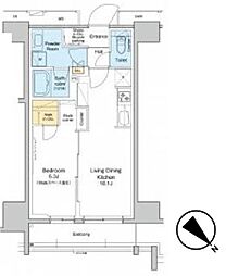 プラウドフラット両国サウス 1LDKの間取図画像