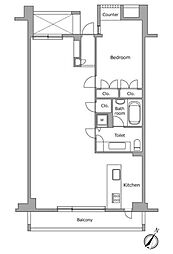 JR総武線 大久保駅 徒歩7分の賃貸マンション 3階1LDKの間取り