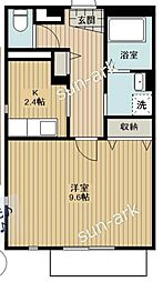 N＆M目白通り 3階1Kの間取り