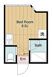 ユナイトK's中野島 ワンルームの間取図画像