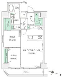STANDZ板橋本町 9階2LDKの間取り