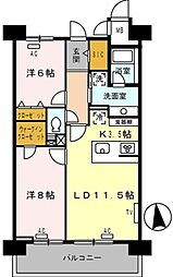 ロイヤルパークス西新井 2LDKの間取図画像