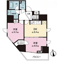 アルテシモアルド 2DKの間取図画像