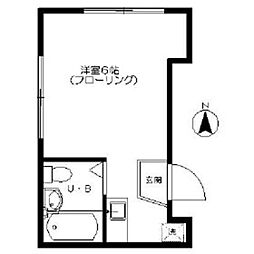 コーポアゼリア 2階ワンルームの間取り