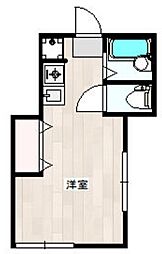 ブライトステージ上高田 2階ワンルームの間取り