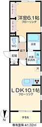 ディアメゾン 1LDKの間取図画像