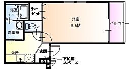 フォーリーブス33C 1Kの間取図画像